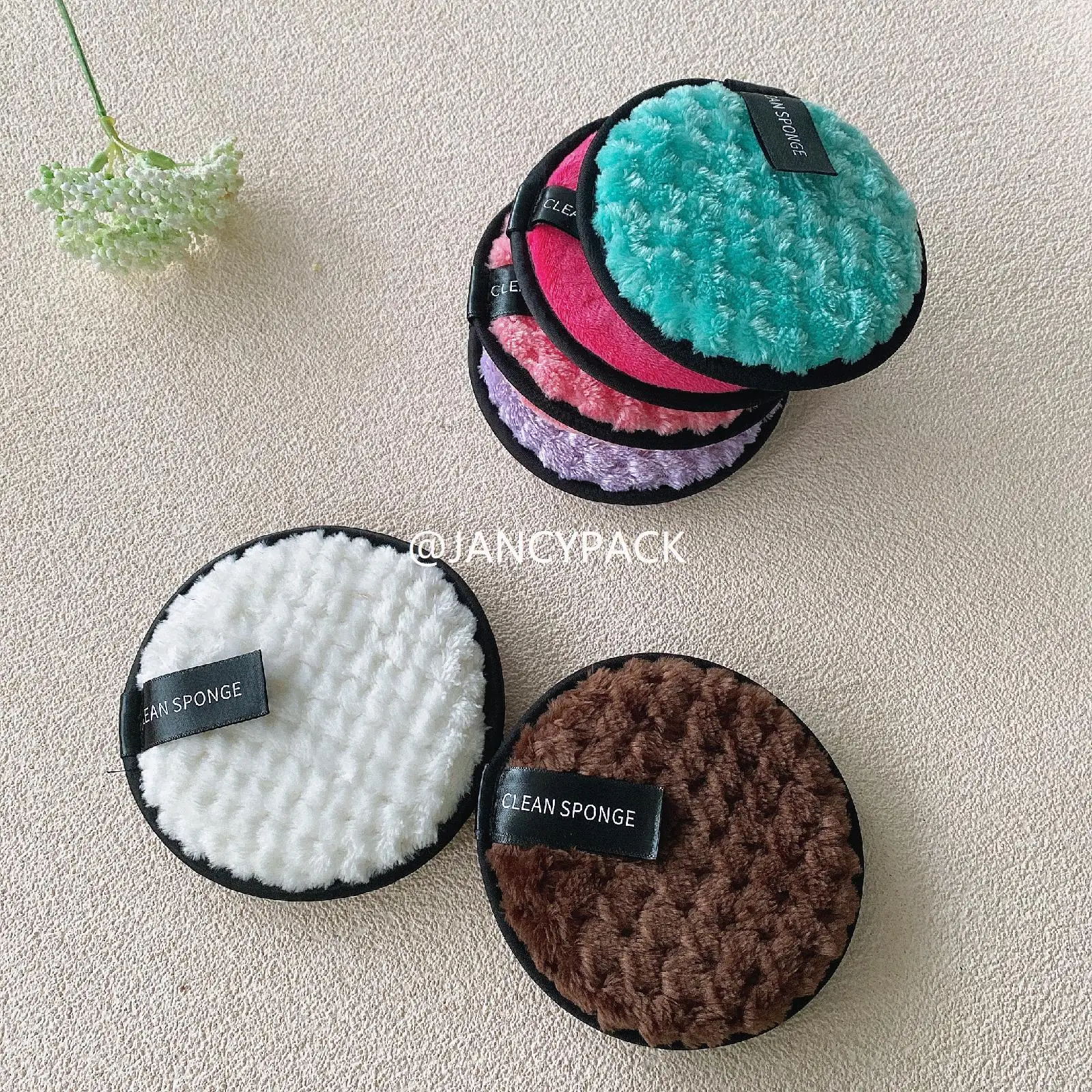 Tampons démaquillants pour le visage et les yeux, bouffantes de nettoyage du visage lavables et réutilisables, tampon bouffant pour mélangeur de maquillage de beauté, 10 pièces