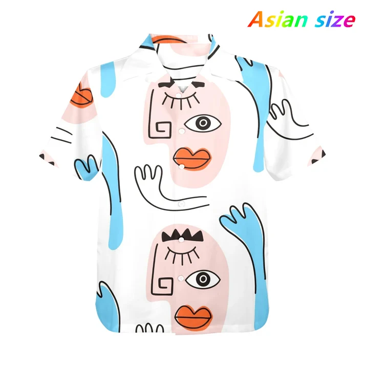 

Summer Men's Personalized Art Oil Painting Casual Hawaiian Short Sleeve Shirt Harajuku Beach Y2k Fashion Short Sleeved Blouses