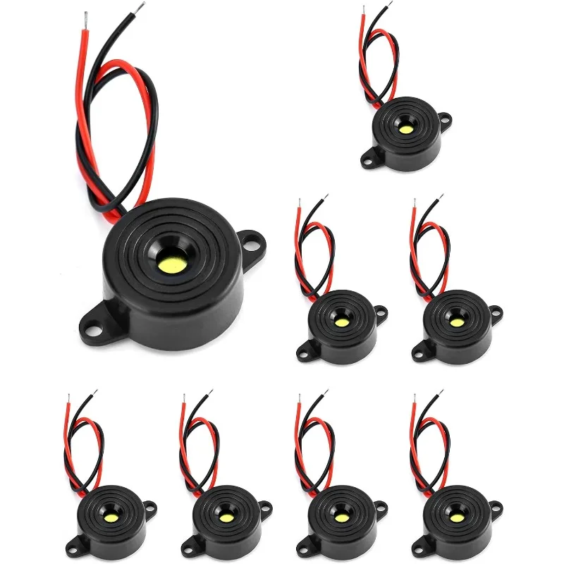 8 PCS High Decibel Buzzer SFM-20B DC 3-24V Continuous Sound Buzzer 2312 Active Piezo Buzzers, for Arduino Car Van