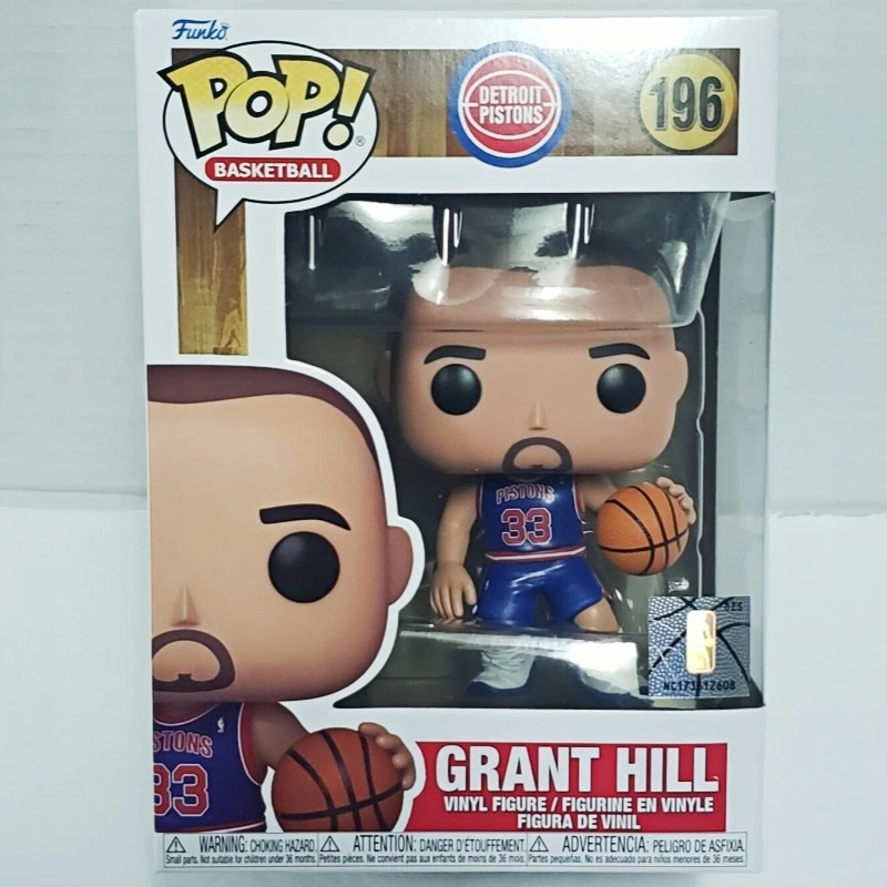Funko Pop! Basketball Detroit Pistons Grant Hill # 196 Original Vinyl-Figur Sport-Sammlermodell Desktop-Ornament Spielzeug Geschenk