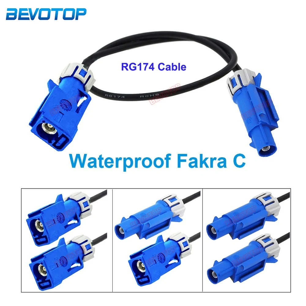 

1PCS Waterproof Fakra Cable Fakra C Male Female Connector With Fixing M/F M/M F/F Fakra Jumper Wire Harness BEVOTOP 10CM~30M