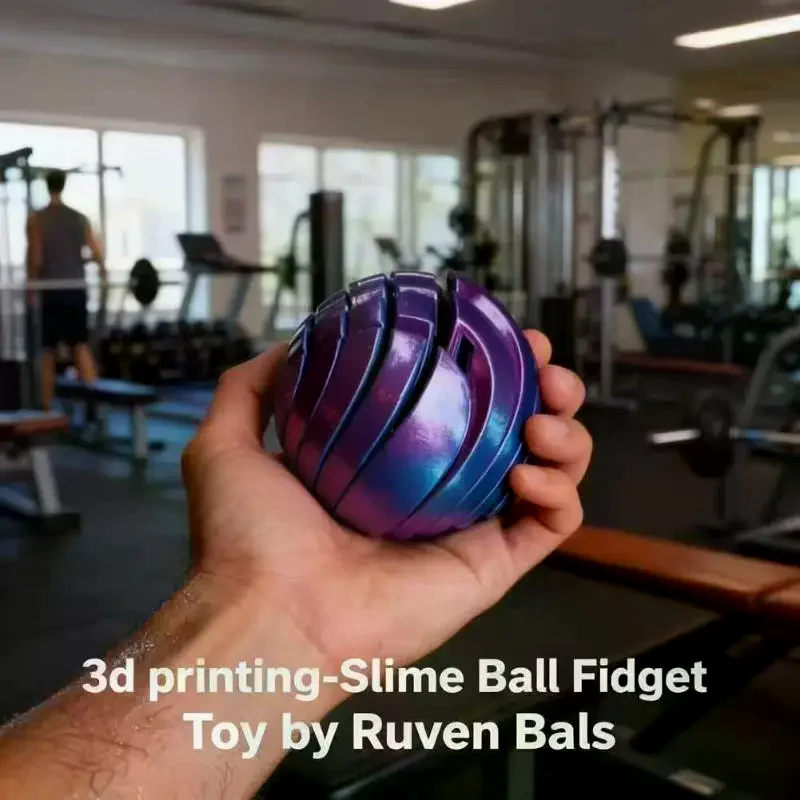 [JT]1Pc 3D Printed Twistsphere  Props Gear Liquid Flow Ball With Rotating Design Anxiety Relief Toys Slime Ball  Toy