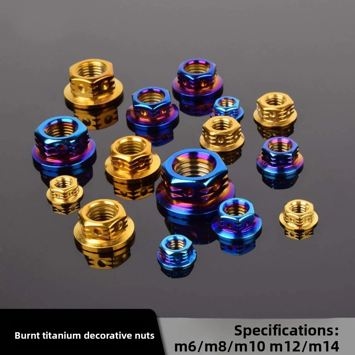 Stainless steel colored nuts  M6-M12 fine thread screw caps for locomotive, electric vehicle and motorcycle modification