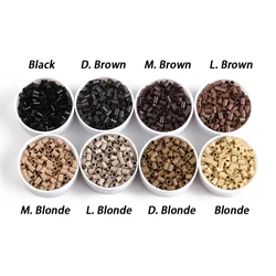 1000pcs/bottle 3.0x2.4x4.0mm Black MINI Euro Locks straight copper micro tubes Non flared micro rings links for feather hair