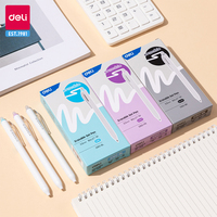 Deli 12 Pcs/Set Erasable Gel Pens 0.5mm Waterproof Blue/Black/Purple With Refill Gel Ink School Erasable Pens School Supplies
