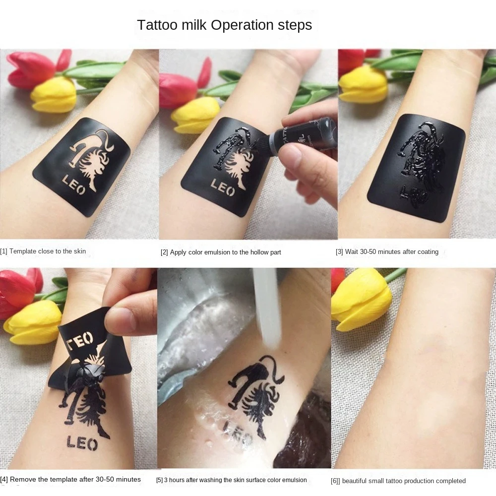 10ml Temporary Tattoos Ink Makeup Supplies Body Art Gloss Tint Paint Colored Hand-painted Cream DIY