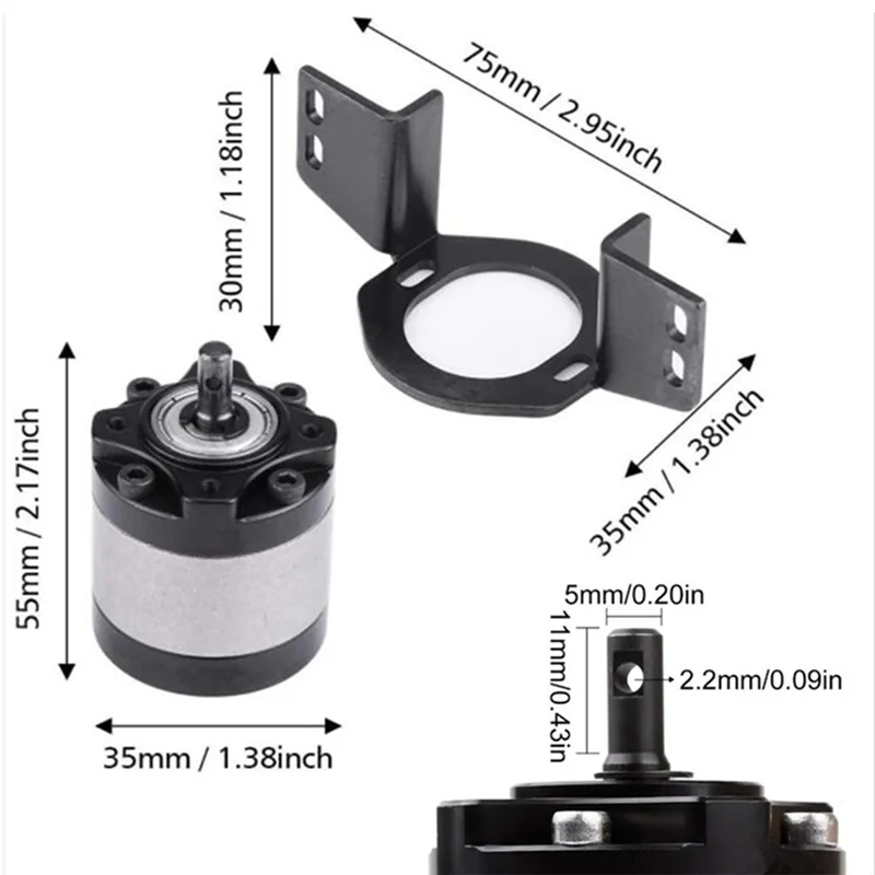 External Carbon Brush 540 Brushed Motor 35T with 1:5 Reduction Gearbox for 1/14 Trailer 1/10 RC Car Crawler SCX10 TRX4