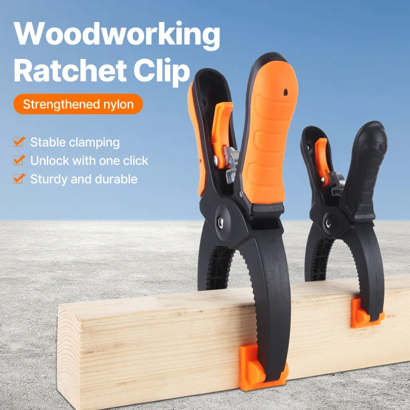 

HUHAO Ratcheting Hand Clamps Set 2.95 Inch Jaw Opening with Powerful Clamping Force Trigger Clamps for Gluing Securing
