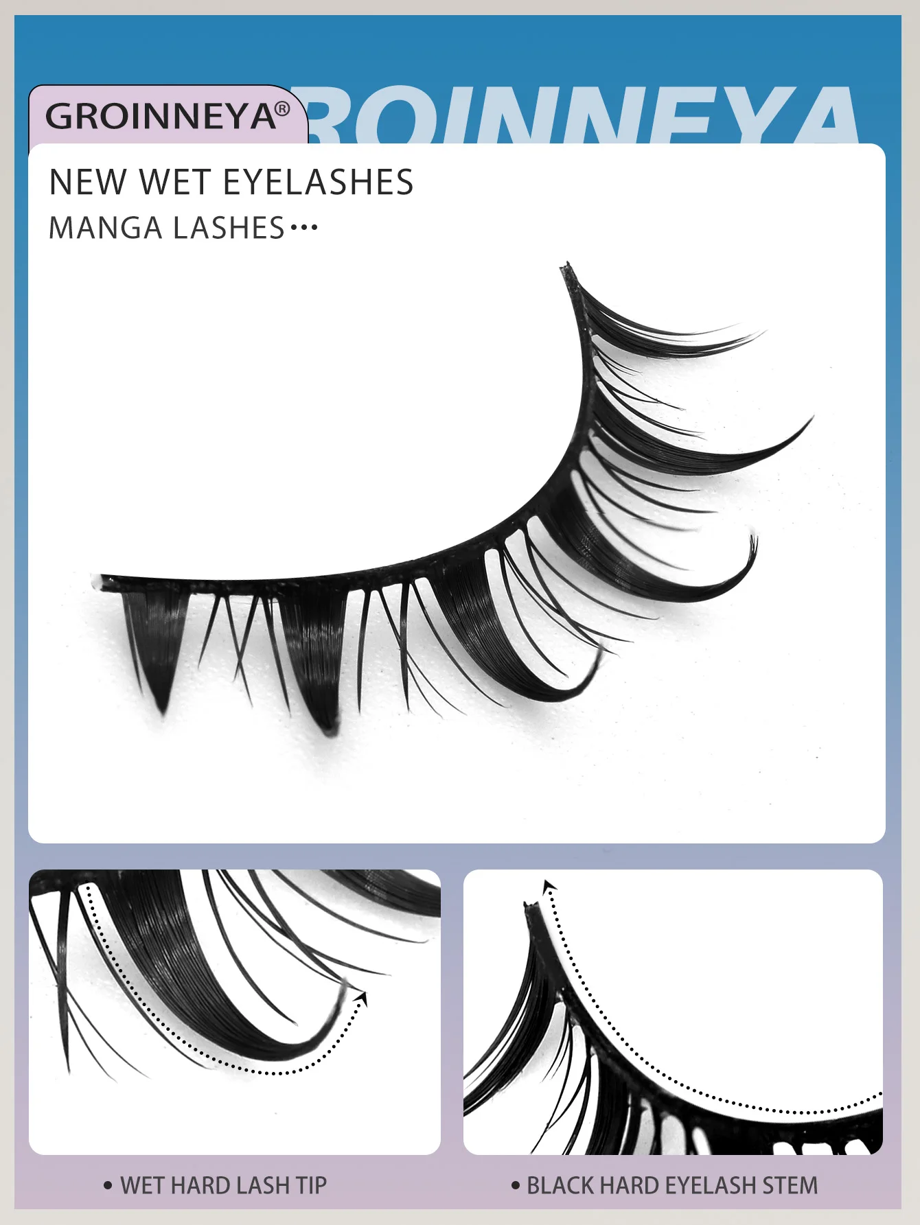 Veltrinay cílios postiços mangá cílios estilo japonês anime grosso cosplay cílios naturais espetados 3d finos falso vison cílios maquiagem