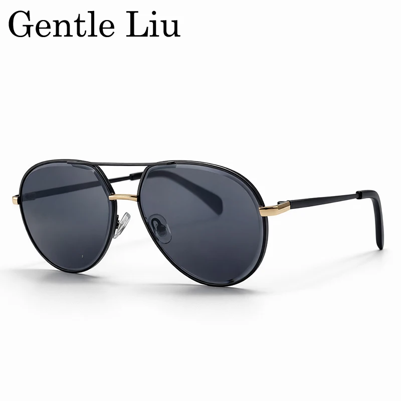

Classic Oversized Pilot Sunglasses Men 2026 Luxury Designer Double Bridge Metal Frame Vintage Driving Sun Glasses Retro Eyewear
