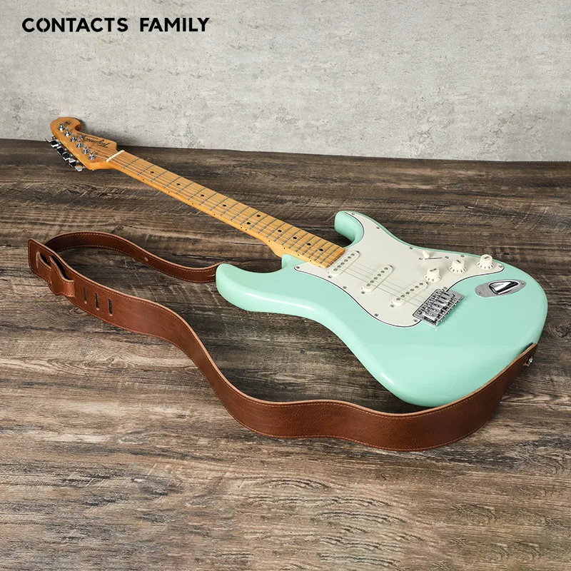 Brown Tree Grafting Cowhide Guitar Strap Handmade Outdoor Portable Thick Double-Sided Genuine Leather Electric Guitar Shoulder S
