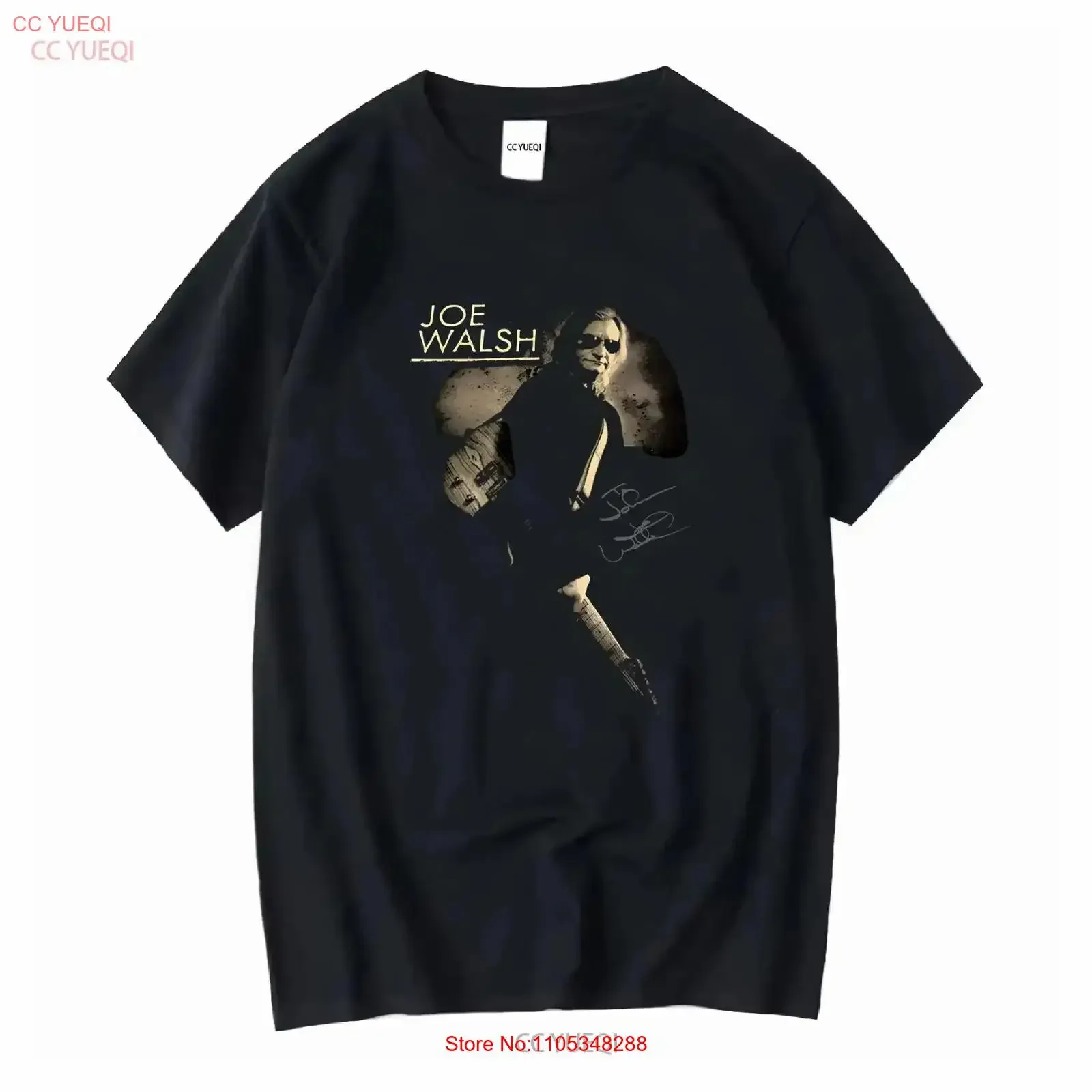 Singer Singned Joe Walsh Black T Shirt Cotton Size S 4XL EL427 vintage Washed Top For Everyday Wear Slightly designer clothes