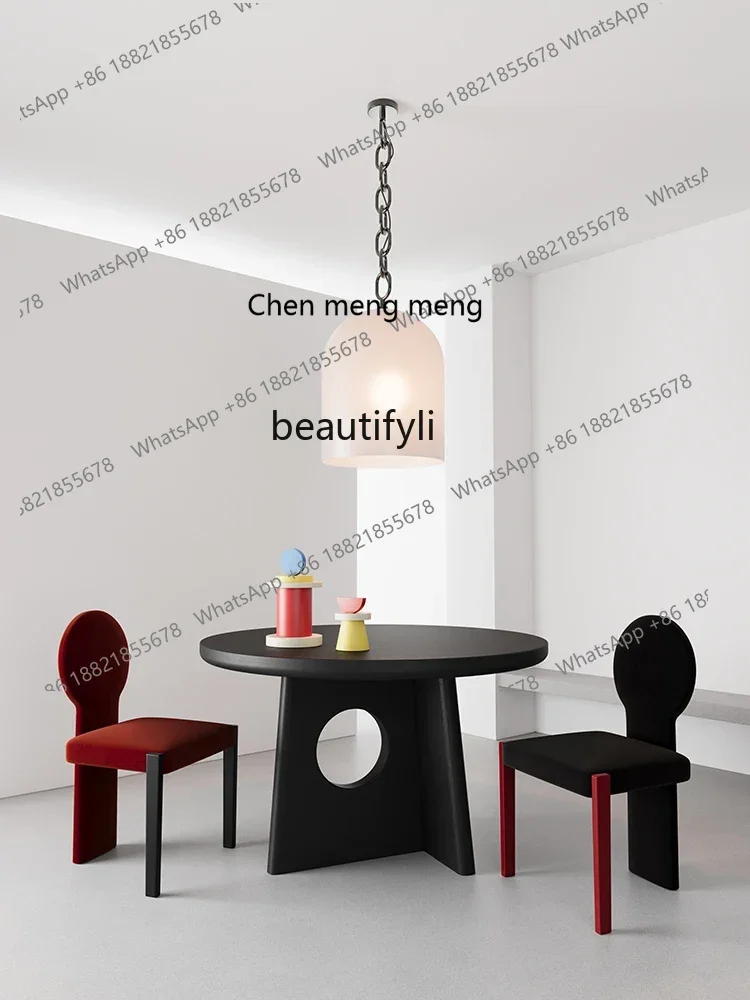 

ss7304 Dining Table Full Solid Wood Household Large round Table Ash American Dining Tables and Chairs Set