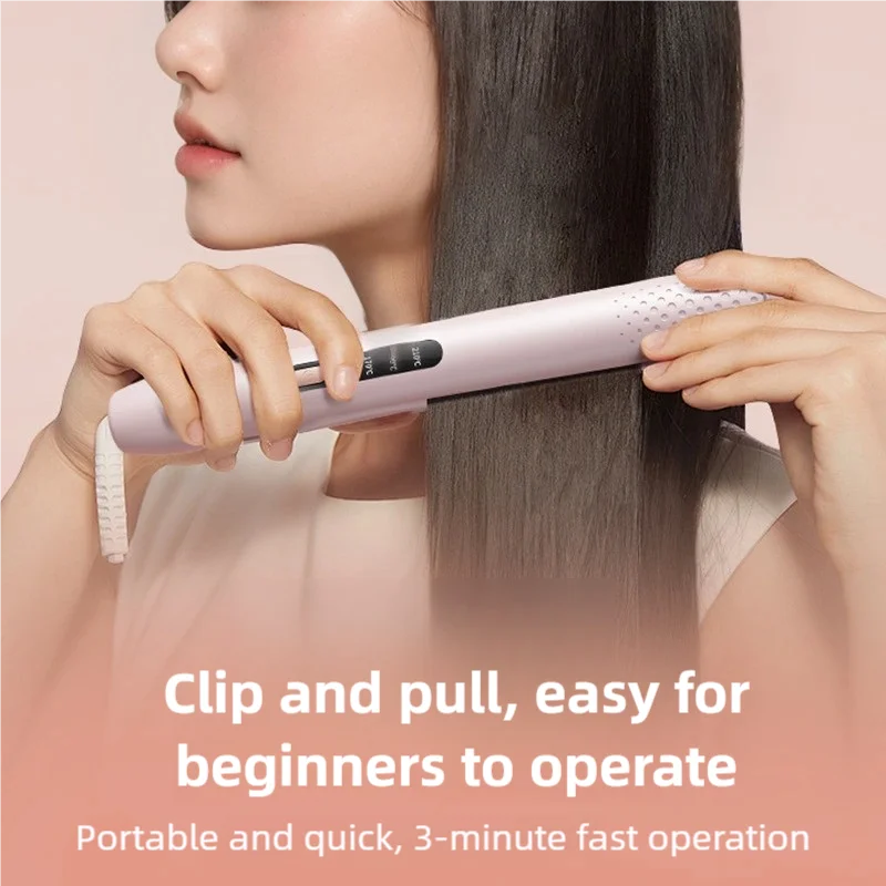 TINSOL 2 في 1 مكواة تجعيد الشعر، مشبك تمليس احترافي، تسخين سريع مع أداة تصفيف شاشة LCD