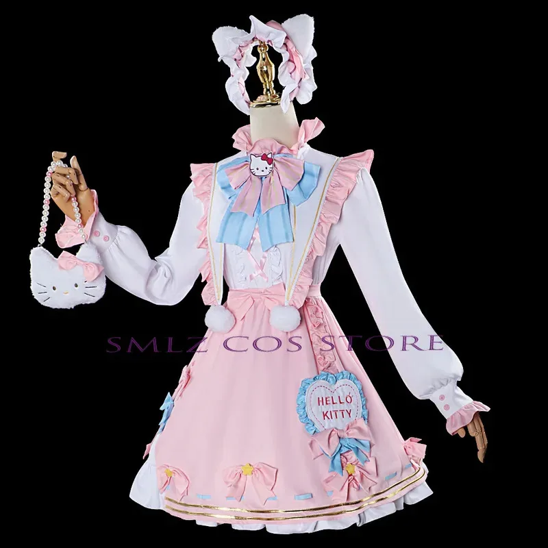 2025 Baru Anime Emma Woods Cosplay Permainan Identitas V Kostum Cosplay Tukang Kebun Kawaii GAUN Tas Aksesori Wig Set Pesta Keluar ★ ★