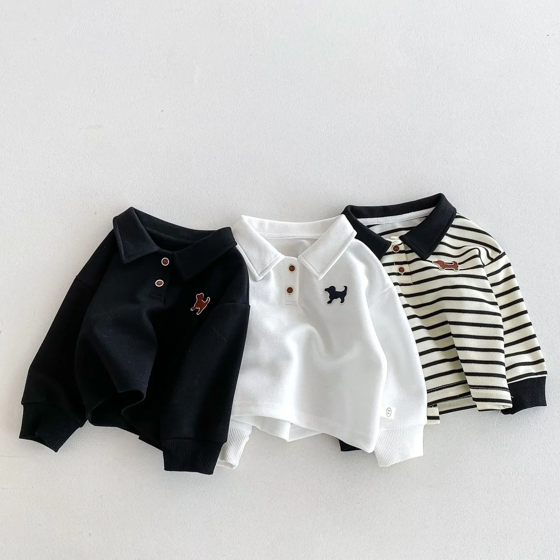 2024 Autumn New in Kids Baby Boys Fashion Clothing - Infant Children Long Sleeve Cartoon Polo-shirts ,toddler Clothes 3M-5Y