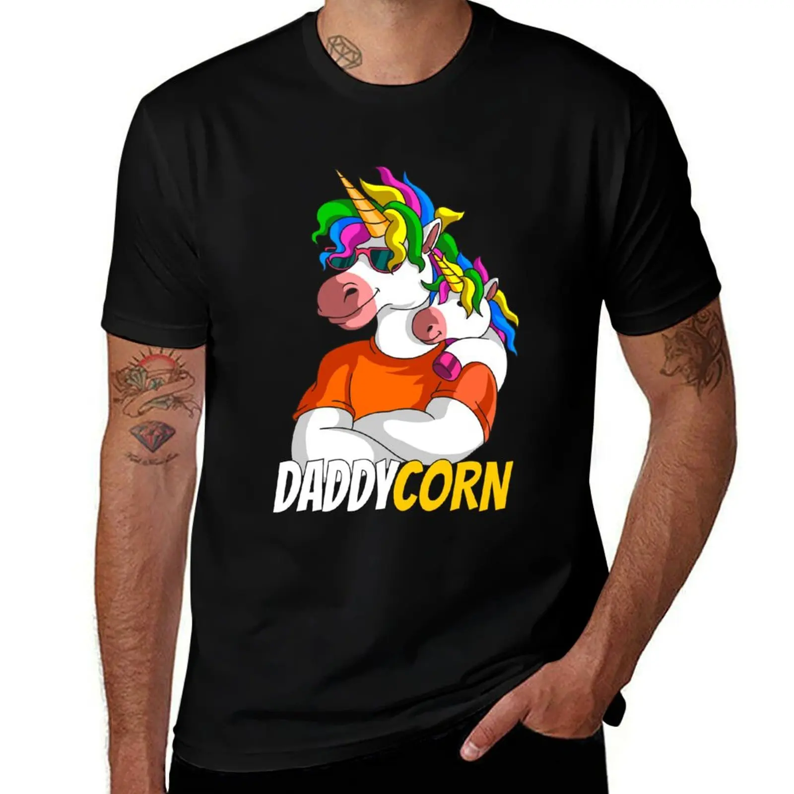 

daddycorn unicorn father's day gift T-Shirt t shirts for man graphic vintage t shirt custom print man t shirts for men T-Shirt