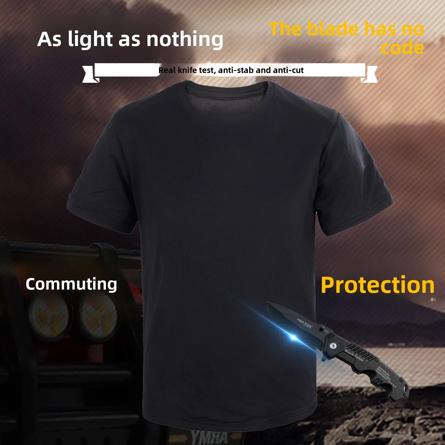 Anti-puncture Short-sleeved Black Soft Flexible Anti-cut Clothing Wear-resistant and Cool Easy To Clean Protective Clothing