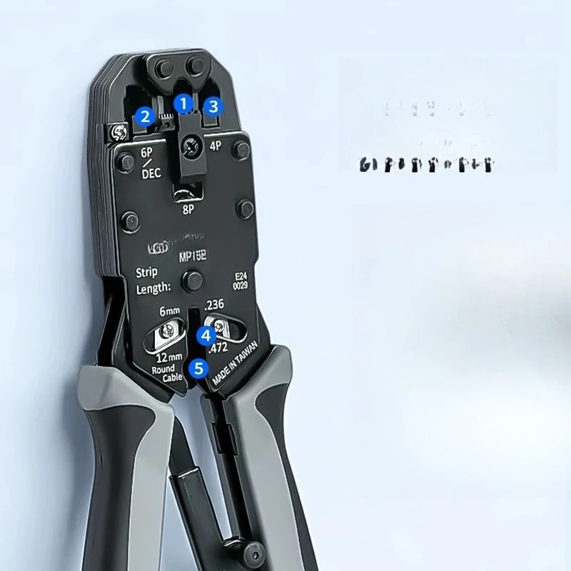 Cable management comb module Crystal head Termination tool Mesh pliers Crimping pliers Cable stripper