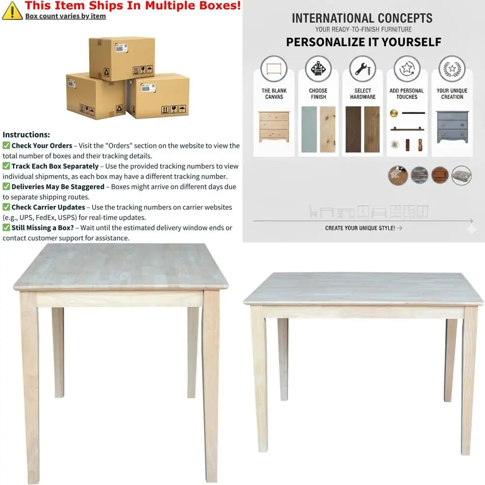 

Обеденный стол с столешницей из массива дерева, 30 дюймов