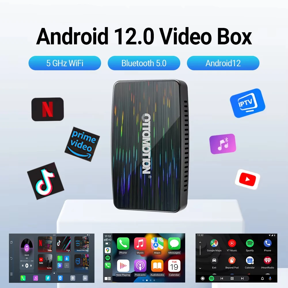 OTTOMOTION Play2 Video Pro Wireless CarPlay Android Auto Adapter Built in Youtube Netflix IPTV Video Box for Car Accessories