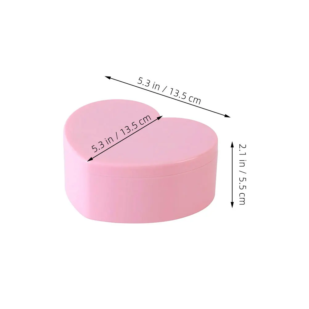 2Pcs Heart Shaped Jewelry Box for Double Layer Organizer Portable for Necklaces Rings Earrings with Makeup Mirror