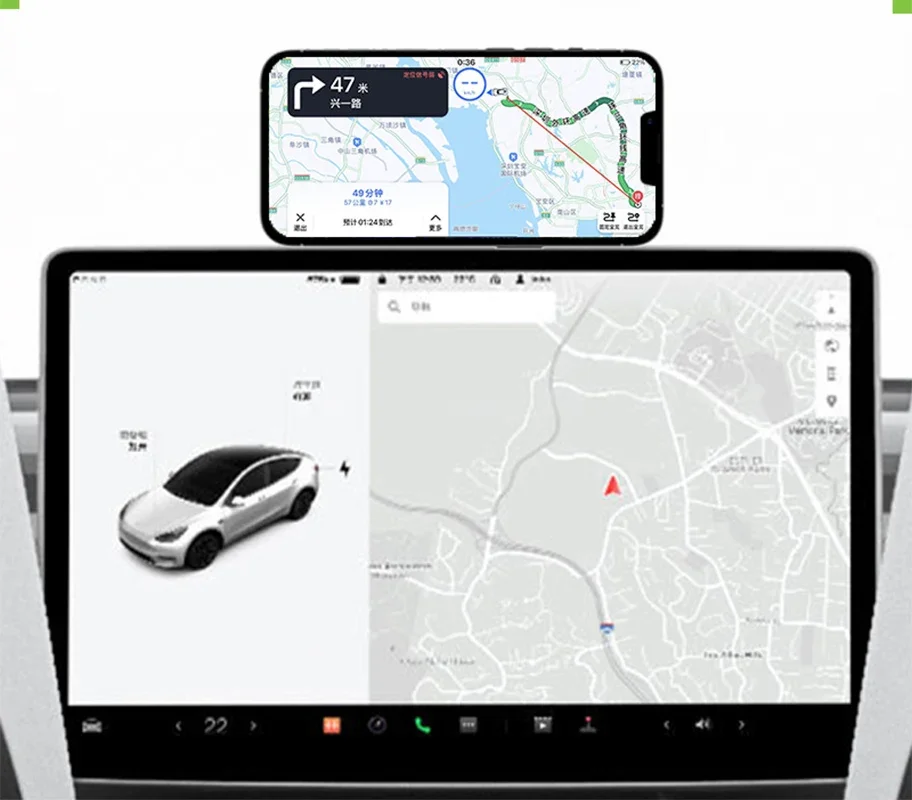 Supporto per telefono per auto pieghevole invisibile 15W Caricatore wireless magnetico Magsafe Macsafe per Tesla Model 3 YXS BYD Atto 3