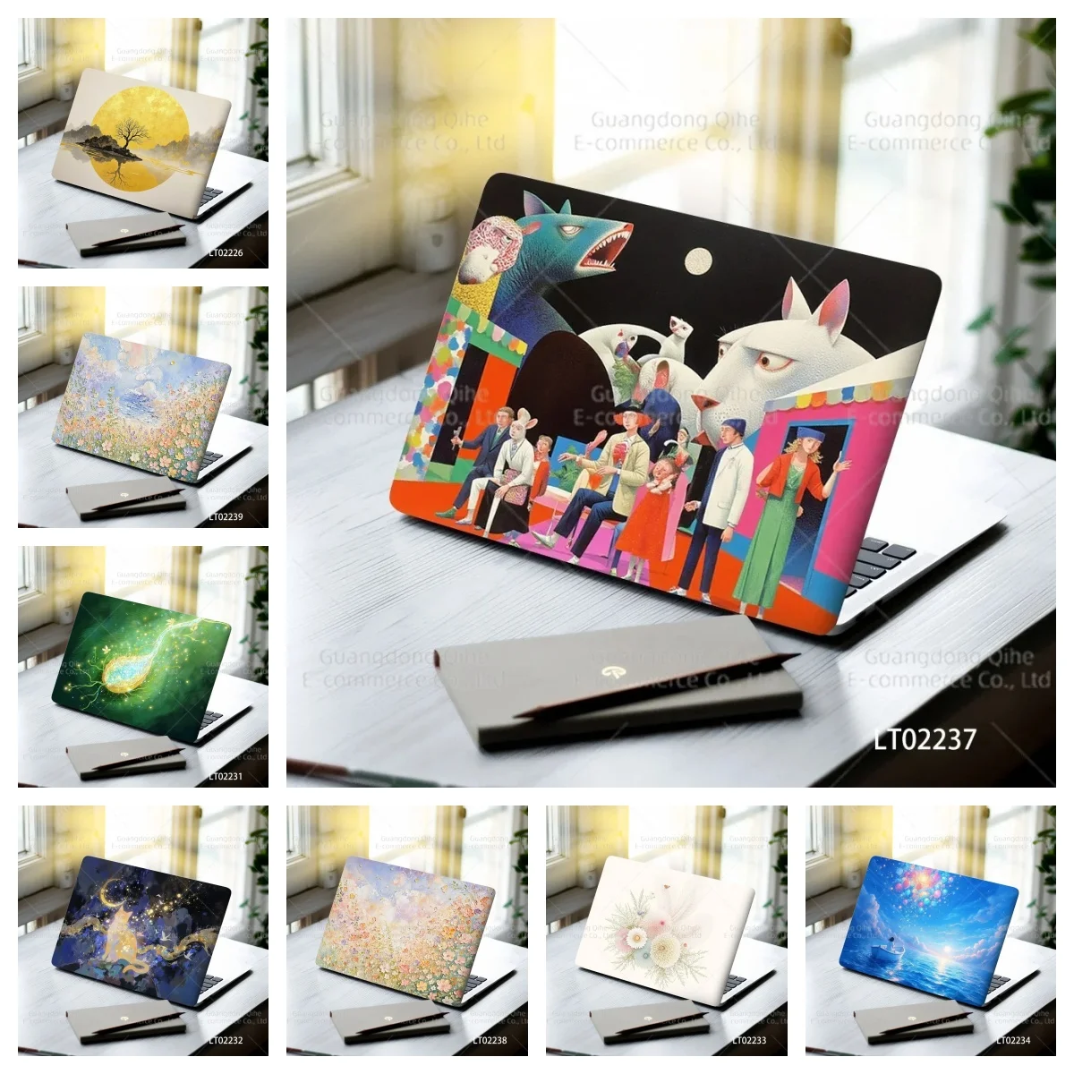 2 Pieces Comic Cool Character Laptop Stickers Waterproof PVC Decals for MacBook Notebook Cute Aesthetic Floral Skin Decor