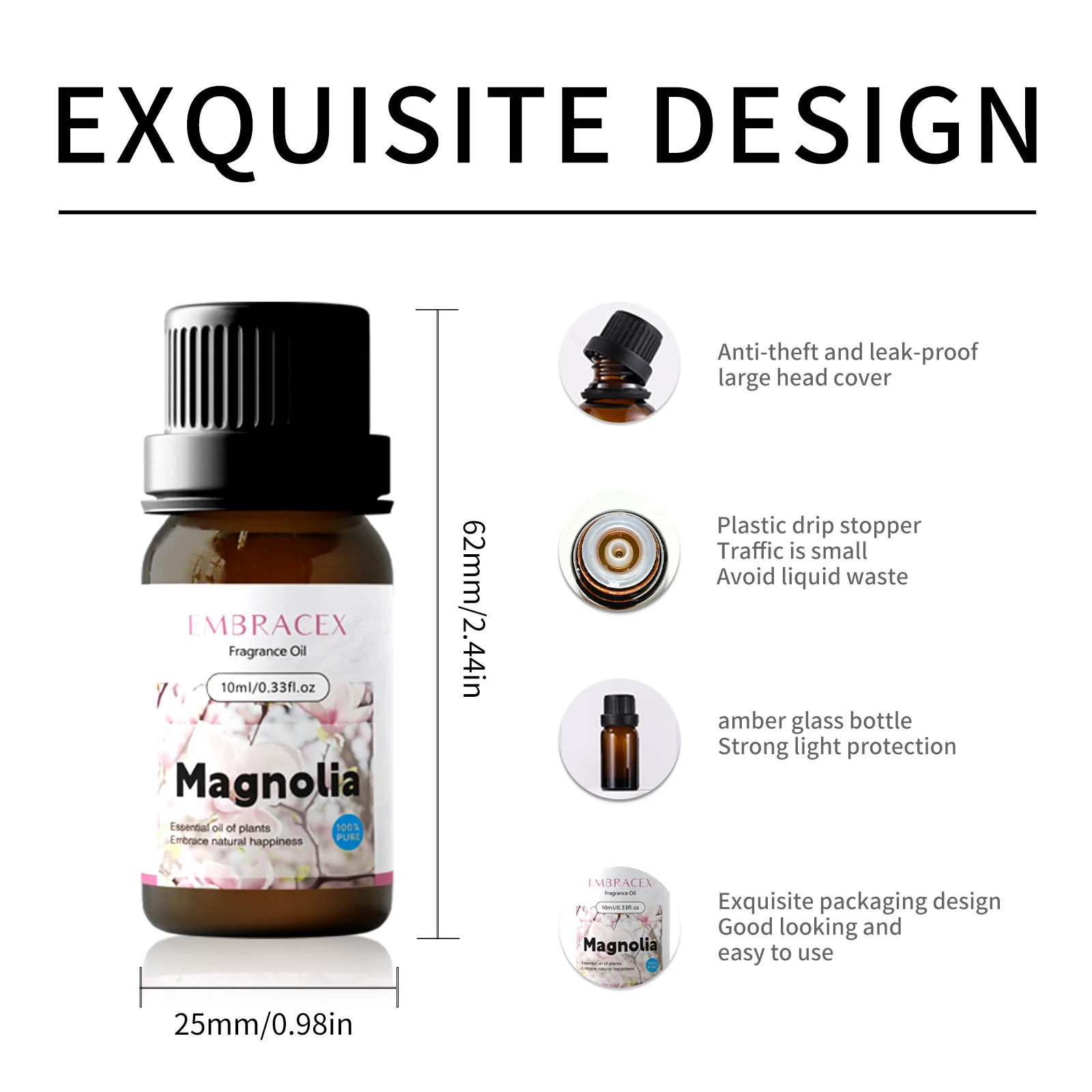 10ml Magnolia Olio Essenziale Magnolia Profumo Oli Essenziali Cura Della Pelle Candela Sapori Naturali Rinfrescare L'aria Profumo di Lunga Durata Regali