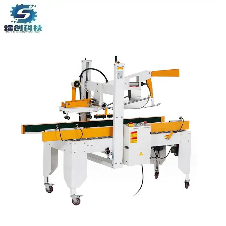 Automatic Side Belt Drive Folding Upper Flaps Carton Box Case Sealer Taping Closing Sealing Machine