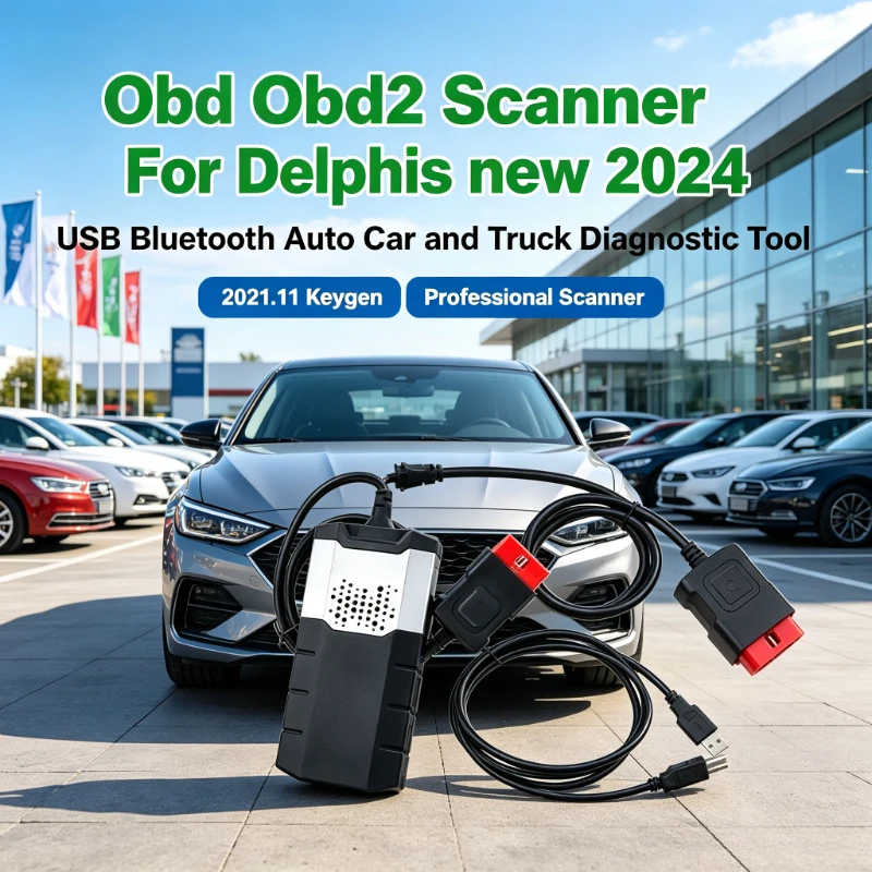 OBD OBD2 Auto Scanner USB Bluetooth 2021.11 Keygen Diagnostic Tool For Delphis Cars And Trucks