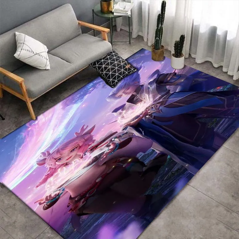 A-Ahri，Armor Abs Krabs ,Carpet Rug for Living Room Bedroom,Kitchen Doormat Bathroom Anti-slip Floor Mat