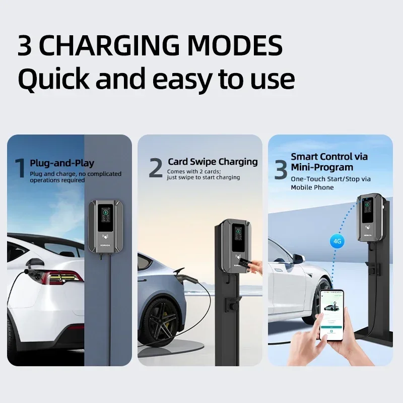 ROMADA AC 7KW  EV Charging Station 32A Type2/GBT 20234 Wallbox with APP Bluetooth RFID Card Control For EV Charger 5M Cable