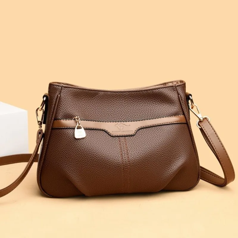 

Stylish Leisure Diaper Bag For Women Leather Handbag High End Minimalist Unique Square Satchel Shopping Party Bag