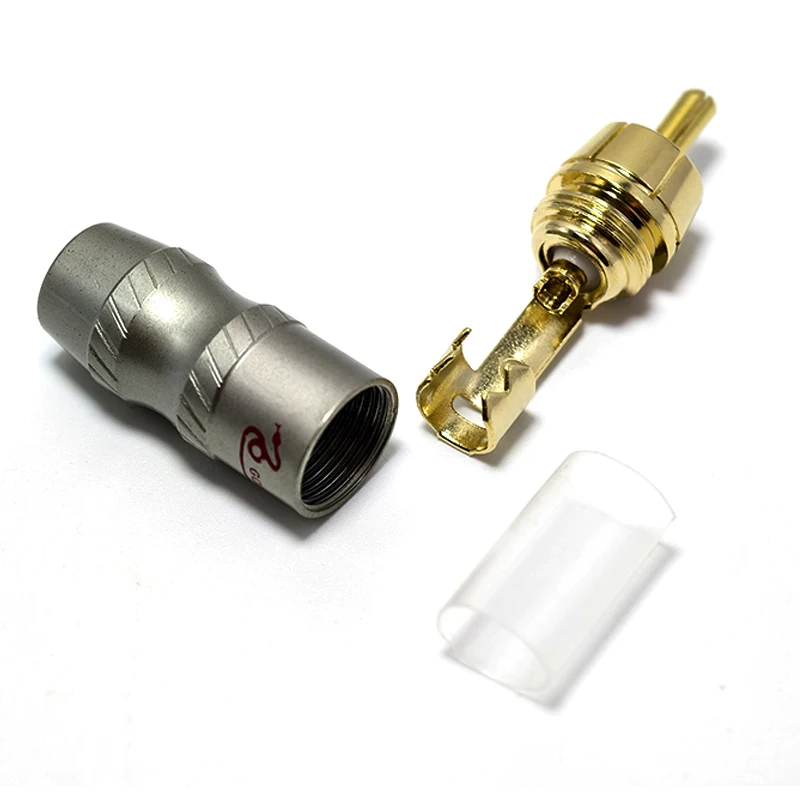 

1PCS RCA Male Copper Gold Plated Welding Audio Socket Adapter HIFI Audio Plug Converter Connector