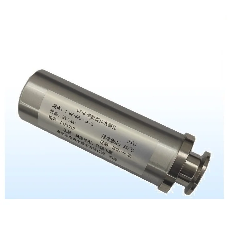 D181912 helium-permeated calibration with built-in and external leak hole DT-8 helium mass spectrometer leak detector