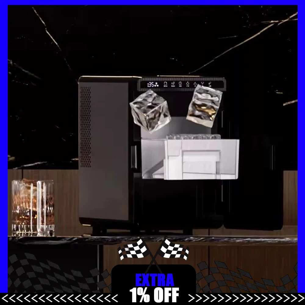 Nostalgia Electrics HZB-25Plus Max Ice Machine Intelligent Detection Status One-Button Cleaning Desktop Ice Maker For Gifts