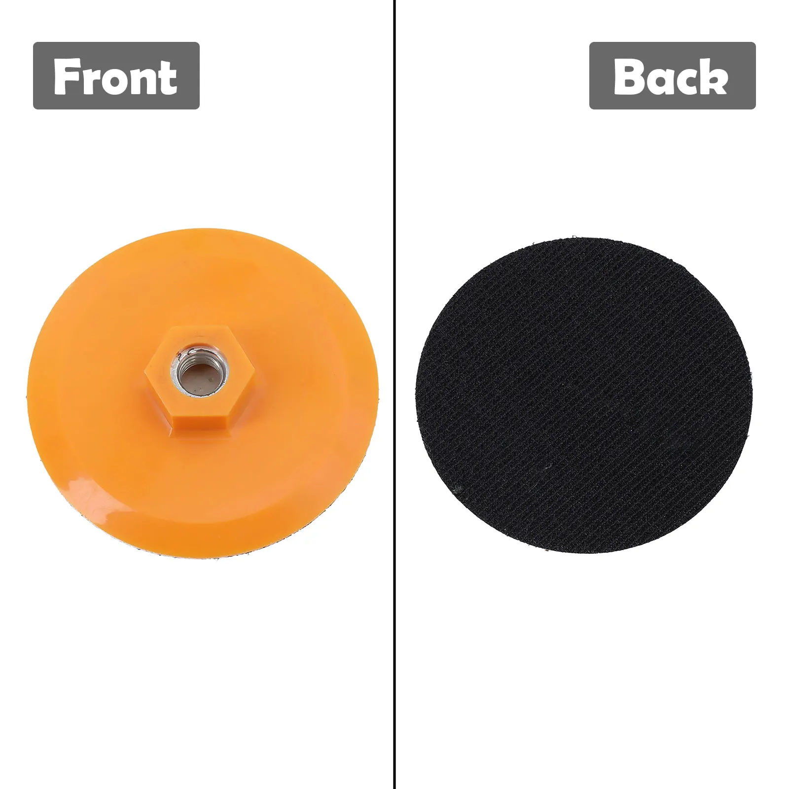 Disco de Lixa com Base de 3/4 Polegadas, Tipo de Rosca M10, Almofadas de Polimento com Gancho Preto, Materiais de Alta Qualidade