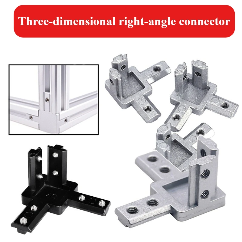 20/30/40 Slot Fastener For Furniture Hardware Mounting Universal Aluminum Corner Bracket Three-Dimensional 90 Degree Connector