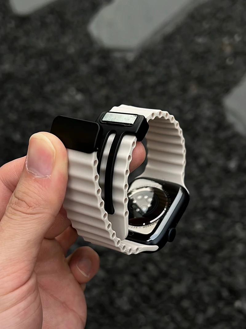 Ocean Strap für Apple Watch 10 9 8 7 Ultra Band 46mm 45mm 49mm 44mm 41/42mm Silikon Magnetisches Sport-Armband iWatch Series SE 6 – Detail 2