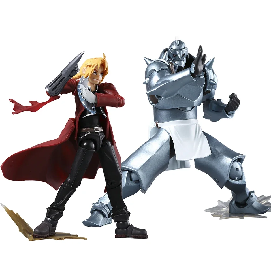 Revoltech Fullmetal Alchemist Edward Elric Alphonse Action Figure Movable Joints Desktop Decoration Collection PVC Model Toy