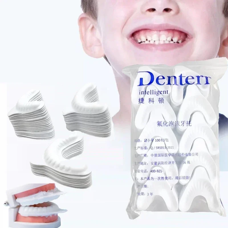 

50/100Pcs Dental Disposable Fluoride Foam Trays for Gel Foam Large/medium/small Denture Material Laboratory Tools