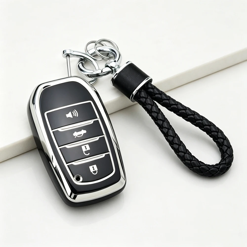 4 Buttons TPU Car Key Case Cover for Toyota Land Cruiser Prado150 RAV4 Venza SIENNA Corolla SE 2023 Camry 50 55 TLC200 Yaris