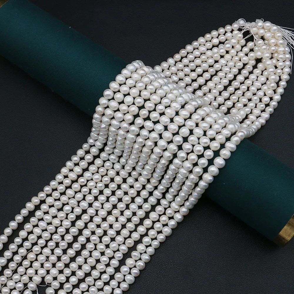 

Irregular Round Natural Freshwater Pearl High Quality No Threaded Punch Spacer Beads for Jewelry Making DIY Necklace Bracelet