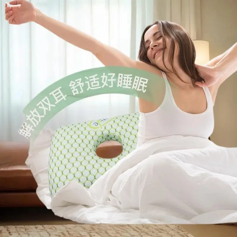 وسادة ثقب الأذن القطنية المسامية مع فتحة وسادة نوم مريحة محمولة للأقراط والشفاء والرعاية اللاحقة أثناء السفر #5