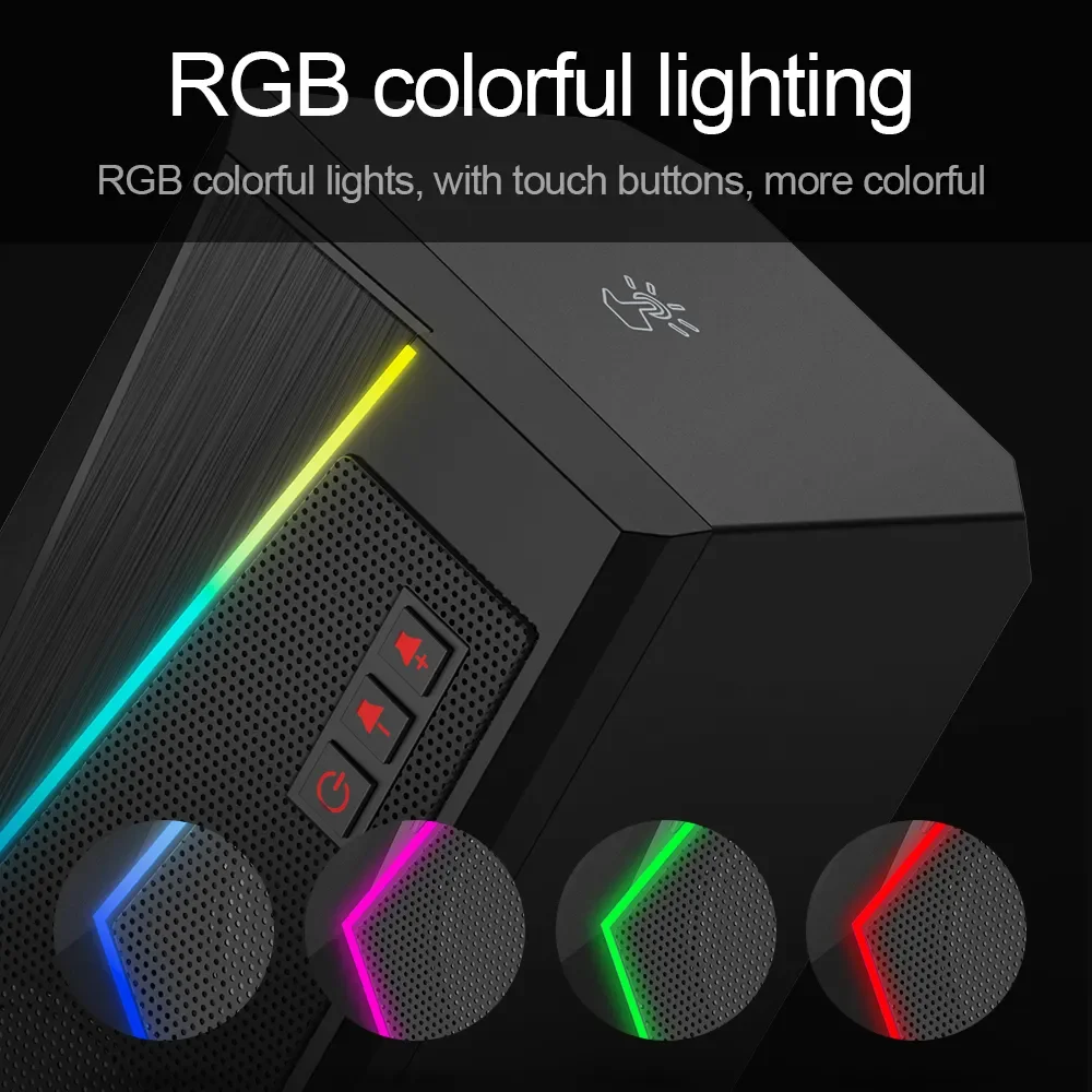 AliExpress Collection REDRAGON GS520 Anvil Aux 스테레오 서라운드 음악 RGB 스피커 사운드 바, 컴퓨터 2.0 PC 홈 노트북 TV 라우드 스피커, 3.5mm