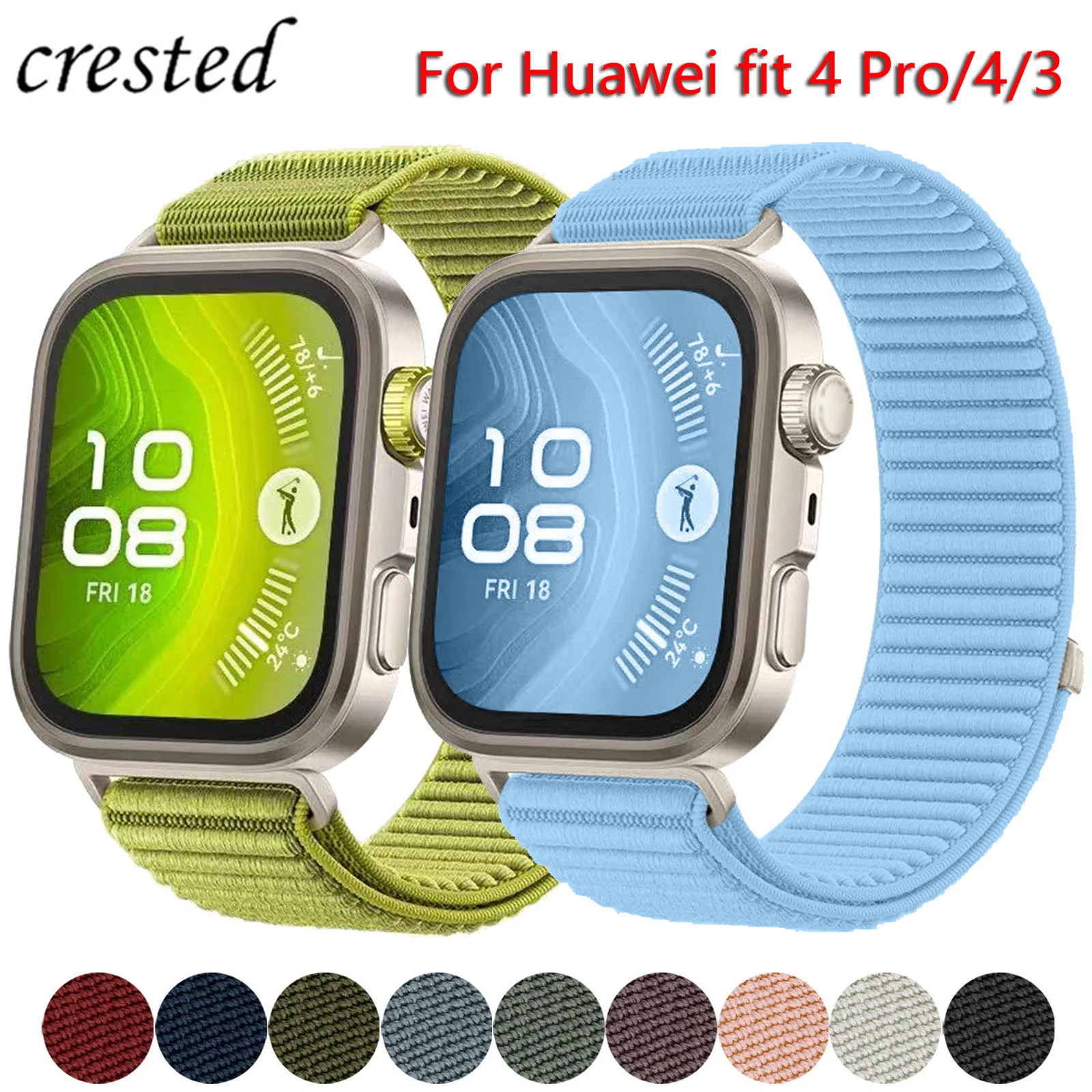 حزام نايلون رسمي لساعة Huawei Watch Fit 4 Pro ملحقات حزام قابلة للتنفس سوار رياضي بحلقة Correas لساعة Huawei Fit 4 3