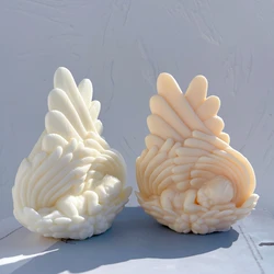 Baby With Wing Silicone Mold Angel and Child Sculpture Statue Soy Wax Candle Mould Greek Figurine Home Decor