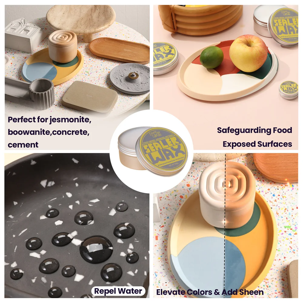 Boowan Nicole Jesmonite Sealer Wax Sets Elevate Color Natürliches Food Grade Sealer Wax für Beton-Gips-Pflaster