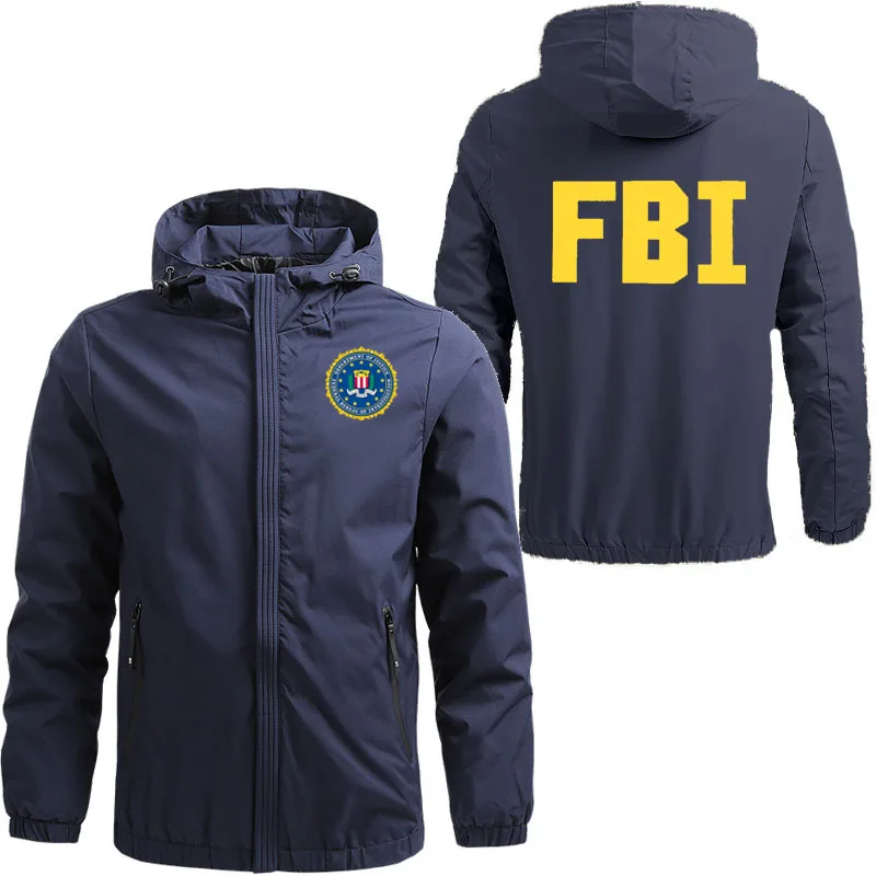 Мужская водонепроницаемая куртка от дождя с принтом fbi, легкий внешний плащ с капюшоном, уличная ветрозащитная куртка для пешего туризма, уличная куртка для скалолазания
